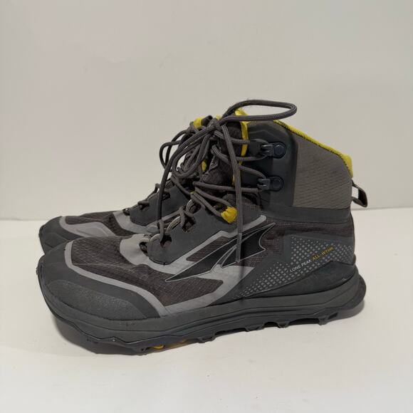Altra Men's Lone Peak All Weather Sneaker Boots Ankle Trail Hike Grey Yellow 7 - Picture 4 of 9